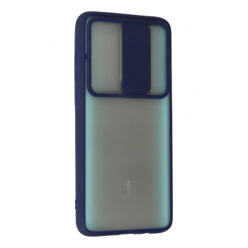 Xiaomi Redmi Note 8 Pro Kılıf Palm Buzlu Kamera Sürgülü Silikon - Lacivert
