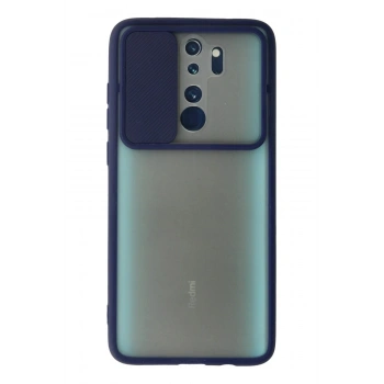 Xiaomi Redmi Note 8 Pro Kılıf Palm Buzlu Kamera Sürgülü Silikon - Lacivert