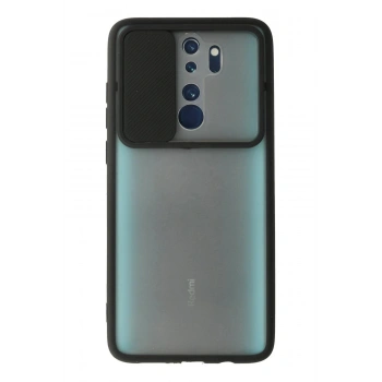 Xiaomi Redmi Note 8 Pro Kılıf Palm Buzlu Kamera Sürgülü Silikon - Siyah