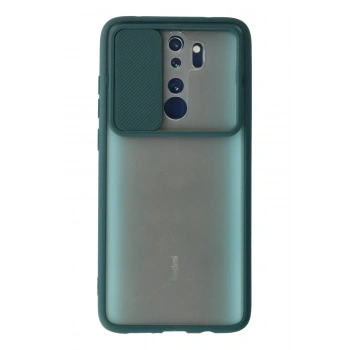 Xiaomi Redmi Note 8 Pro Kılıf Palm Buzlu Kamera Sürgülü Silikon - Yeşil