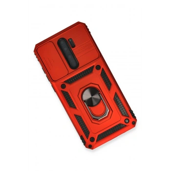 Xiaomi Redmi Note 8 Pro Kılıf Pars Lens Yüzüklü Silikon - Kırmızı