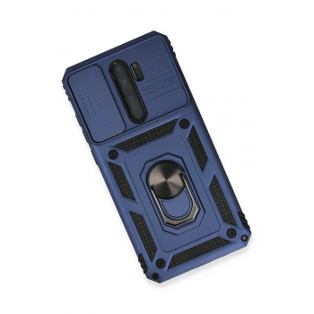 Xiaomi Redmi Note 8 Pro Kılıf Pars Lens Yüzüklü Silikon - Lacivert