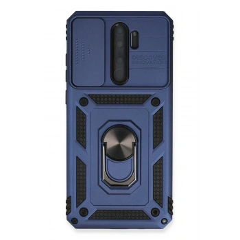 Xiaomi Redmi Note 8 Pro Kılıf Pars Lens Yüzüklü Silikon - Lacivert