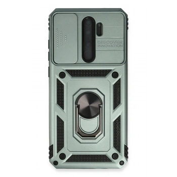Xiaomi Redmi Note 8 Pro Kılıf Pars Lens Yüzüklü Silikon - Yeşil