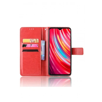 Xiaomi Redmi Note 8 Pro Kılıf Trend S Plus Kapaklı Kılıf - Kırmızı