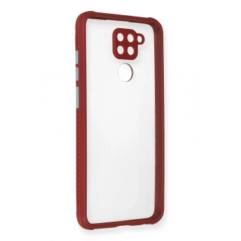 Xiaomi Redmi Note 9 Kılıf Miami Şeffaf Silikon - Fuşya