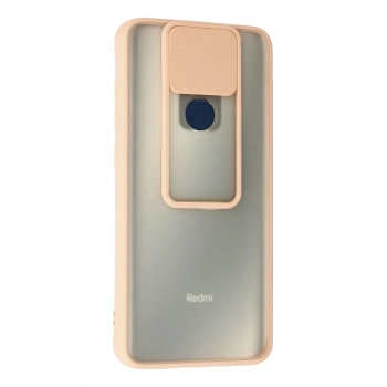 Xiaomi Redmi Note 9 Kılıf Palm Buzlu Kamera Sürgülü Silikon - Pembe