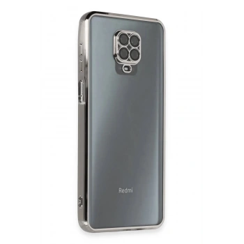Xiaomi Redmi Note 9 Pro Kılıf Lensli Silikon - Gümüş