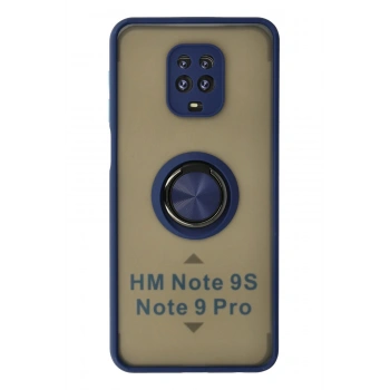 Xiaomi Redmi Note 9 Pro Kılıf Montreal Yüzüklü Silikon Kapak - Lacivert