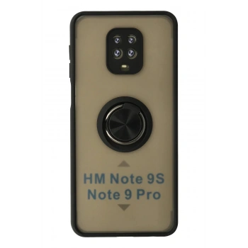 Xiaomi Redmi Note 9 Pro Kılıf Montreal Yüzüklü Silikon Kapak - Siyah