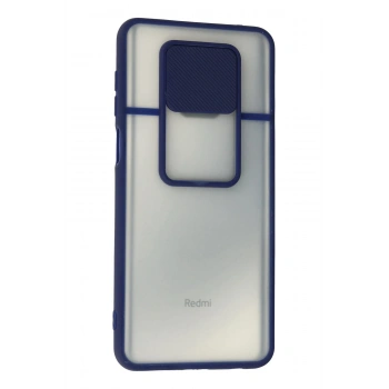 Xiaomi Redmi Note 9 Pro Kılıf Palm Buzlu Kamera Sürgülü Silikon - Lacivert