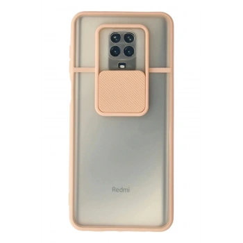 Xiaomi Redmi Note 9 Pro Kılıf Palm Buzlu Kamera Sürgülü Silikon - Pembe
