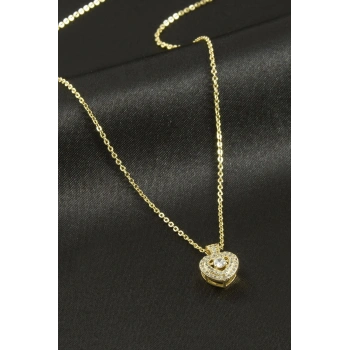 Xuping Kalp Zirkon Taşlı Lüks Çelik Kolye