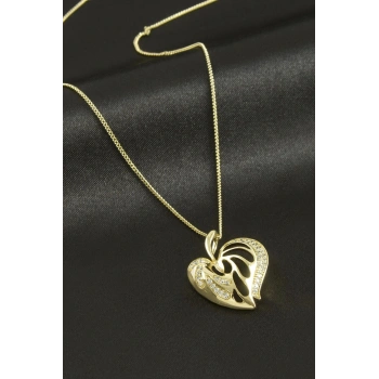 Xuping Kalp Zirkon Taşlı Lüks Çelik Kolye