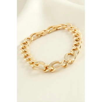 Xuping Oval Zirkon Taşlı Lüks Çelik Bileklik