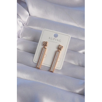 XUPİNG Rose Renk Zirkon Taşlı Su Yolu Küpe - TJ-BKP9353