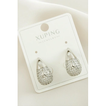 Xuping Su Damlası Zirkon Taşlı Lüks Çelik Küpe
