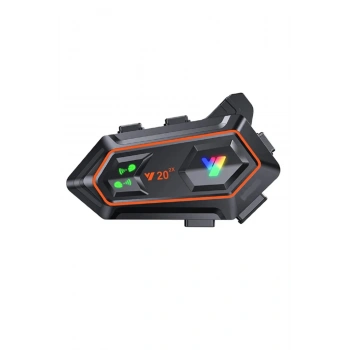 Y20 2x 1000m Telsiz Mesafeli 2 Kişi Bağlantılı Bluetooth Kask Kulaklık Fenerli İntercom