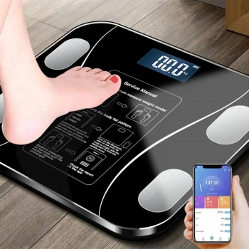 Yağ Ölçer Fonksiyonlu Dijital Baskül Elektronik Tartı Akıllı Bluetooth Lcd Dijital Ekran Ev Vücut (4887)