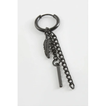 Yaprak Çubuk Erkek Çelik Küpe