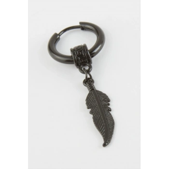 Yaprak Erkek Çelik Küpe