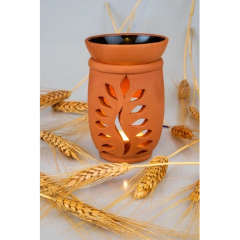 Yaprak Model El Yapımı Çömlek Buhurdanlık Tütsülük (72)