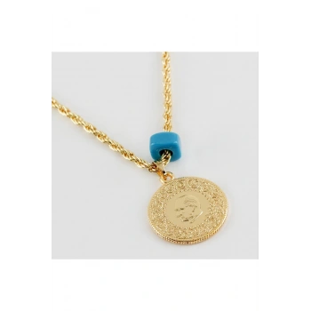 Yarım Altın Figürlü İmitasyon Kolye