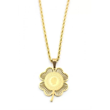 Yarımlık Yonca Kolye - Altın