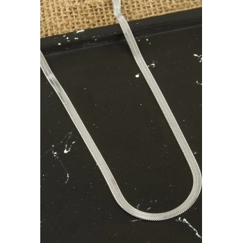 Yassı İtalyan Zincir Kolye 45 cm