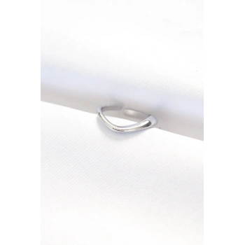Yassı Silver Renk Ayarlanabilir Yüzük - TJ-BYK3100