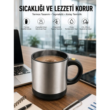 Yazılı Kupa Kendi Kendini Karıştıran Mikser Kupa Termos Bardak