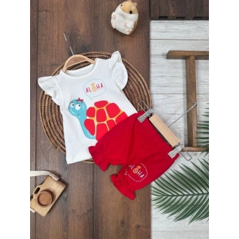 Yazlık Pamuklu Kız Bebek 2li Takım