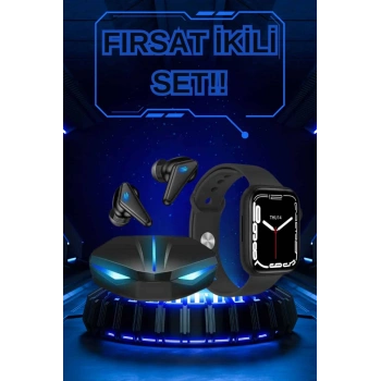Yeni Nesil Akıllı Saat Ve Kablosuz Kulaklık Kampanyası İkili Set Bluetooth Bağlantılı