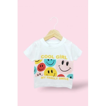 YENI SEZON KIZ BİSİKLET YAKA SMİLE LASTİKLİ PAÇA PAMUKLU BEBEK & ÇOCUK ALT ÜST TAKIM