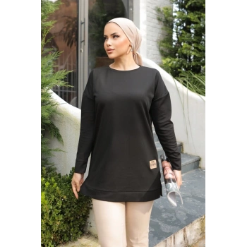 Yeni Stil Siyah Arma Detaylı Tunik 10020