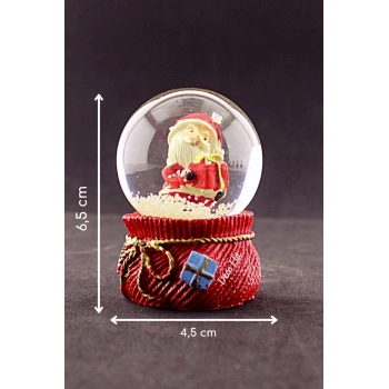 Yeni Yıl Noel Baba Hediyeleri Temalı Mini Boy Kar Küresi 6,5 cm