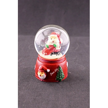 Yeni Yıl Noel Baba Temalı Mini Boy Işıklı Kar Küresi 6,5 cm A