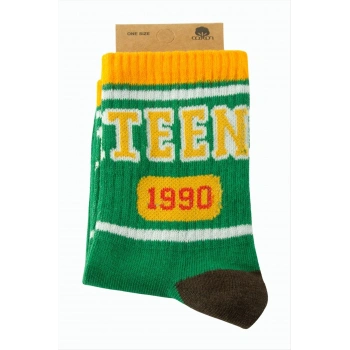 Yeşil Renkli Kolej Çorap 8*28
