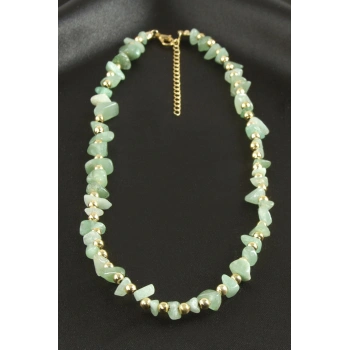 Yeşim Kırık Doğaltaş Kolye