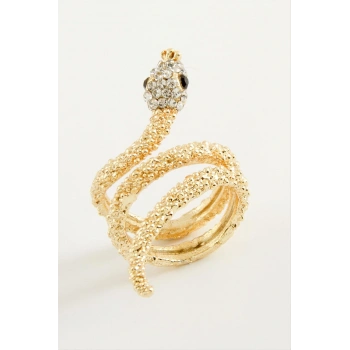 Yılan Taşlı Metal Yüzük