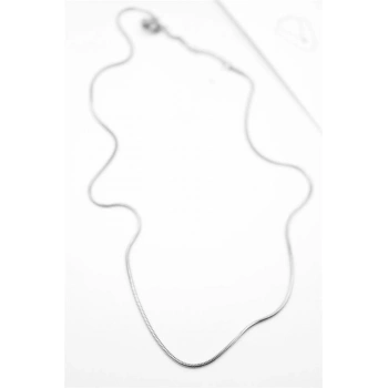 Yılan Zincir Kolye - 46cm - Gümüş