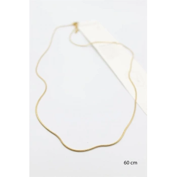 Yılan Zincir Kolye - 60cm - Altın