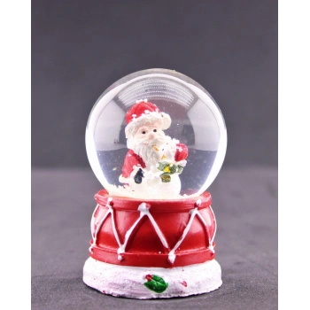Yılbaşı Temalı Noel Baba  Kar Küresi – Yılbaşı Hediyesi LED Işıklı Hediyelik 6,5 cm