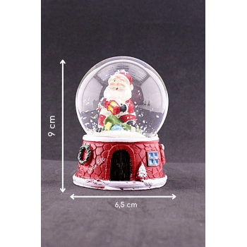 Yılbaşı Yeni Yıl Noel Baba Temalı Orta Boy Işıklı Kar Küresi 9 cm A