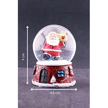 Yılbaşı Yeni Yıl Noel Baba Temalı Orta Boy Işıklı Kar Küresi 9 cm A