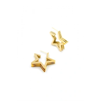 Yıldız Çelik Küpe - Altın