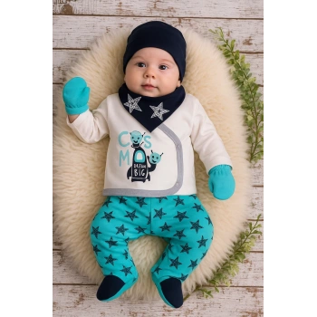 Yıldız Desenli Fularlı 5li Erkek Hastane Çıkışı