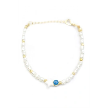 Yıldız İnci Bileklik - Beyaz