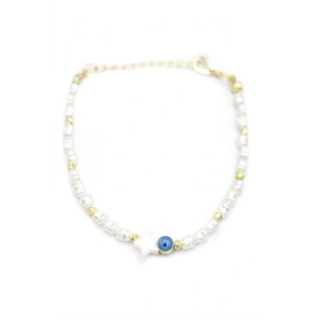 Yıldız İnci Bileklik - Beyaz