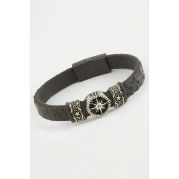 Yıldız Kaliteli Mıknatıslı Suni Deri Bileklik